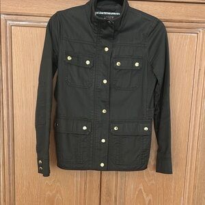 J. Crew Women's Green Utility Jacket with Gold Accents